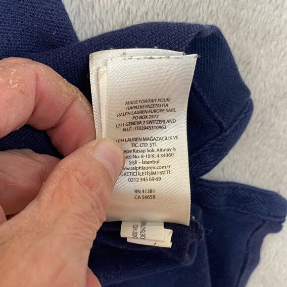 Polo Ralph Lauren Mens Polo Shirt Large Short Sleeve Custom Fit Casual Navy - Picture 11 of 14